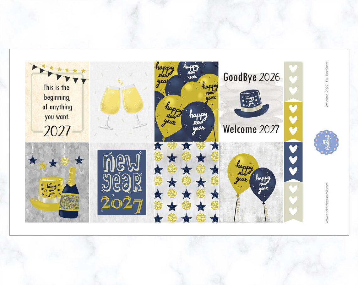 Welcome 2027 Weekly Kit  - Full Box Sheet