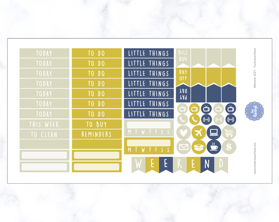 Welcome 2027 Weekly Kit  - Functional Sheet