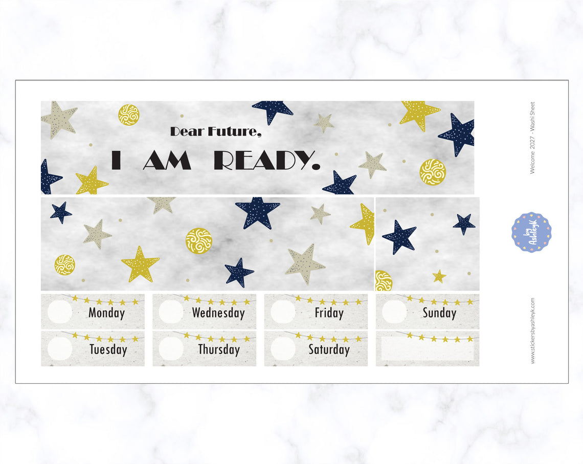Welcome 2027 Weekly Kit  - Washi Sheet