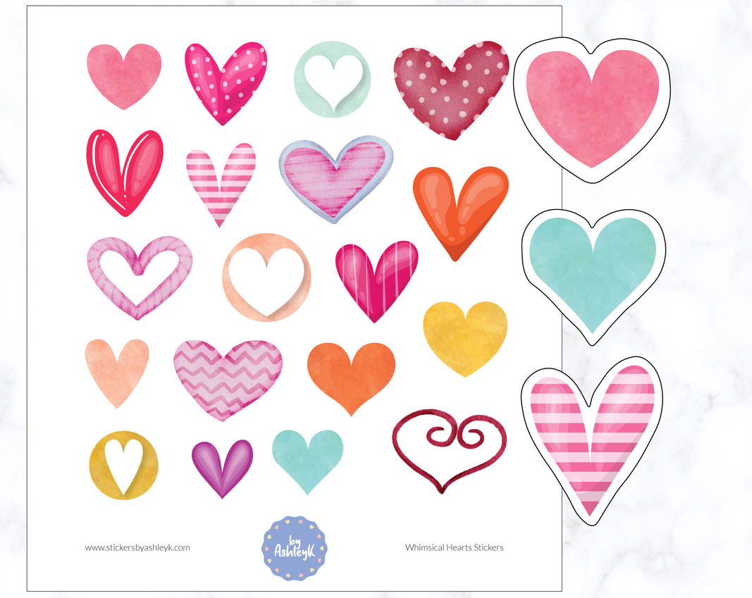Whimsical Hearts Stickers