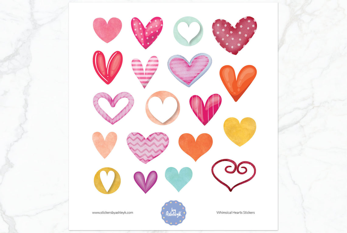 Whimsical Hearts Stickers