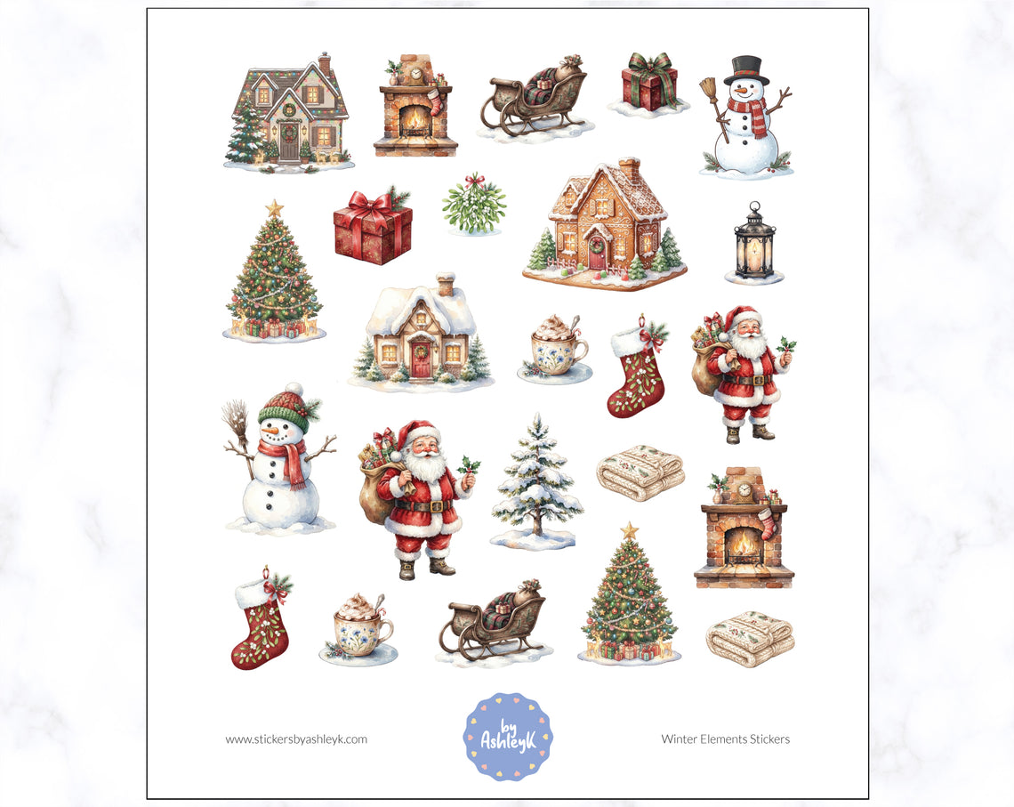 Winter Elements Planner Stickers
