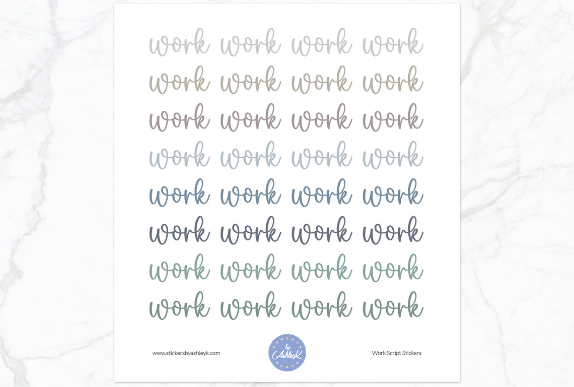Work Script Planner Stickers - Modern Neutral