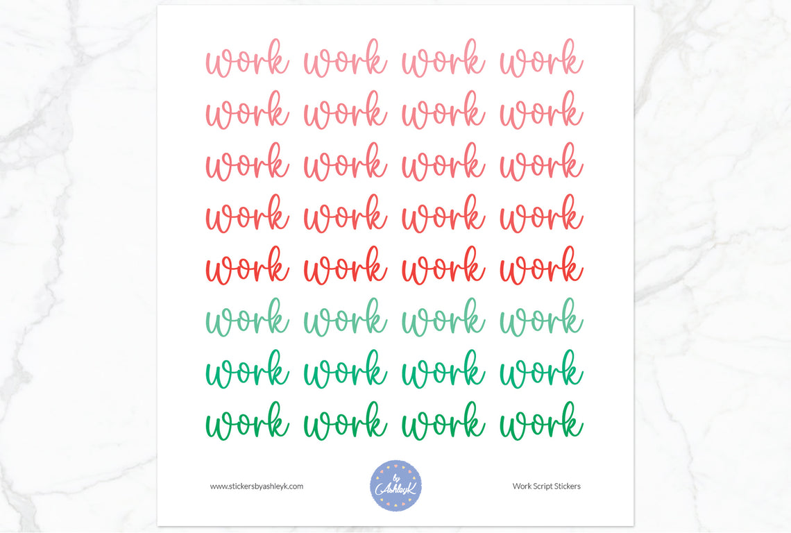 Work Script Planner Stickers - Watermelon