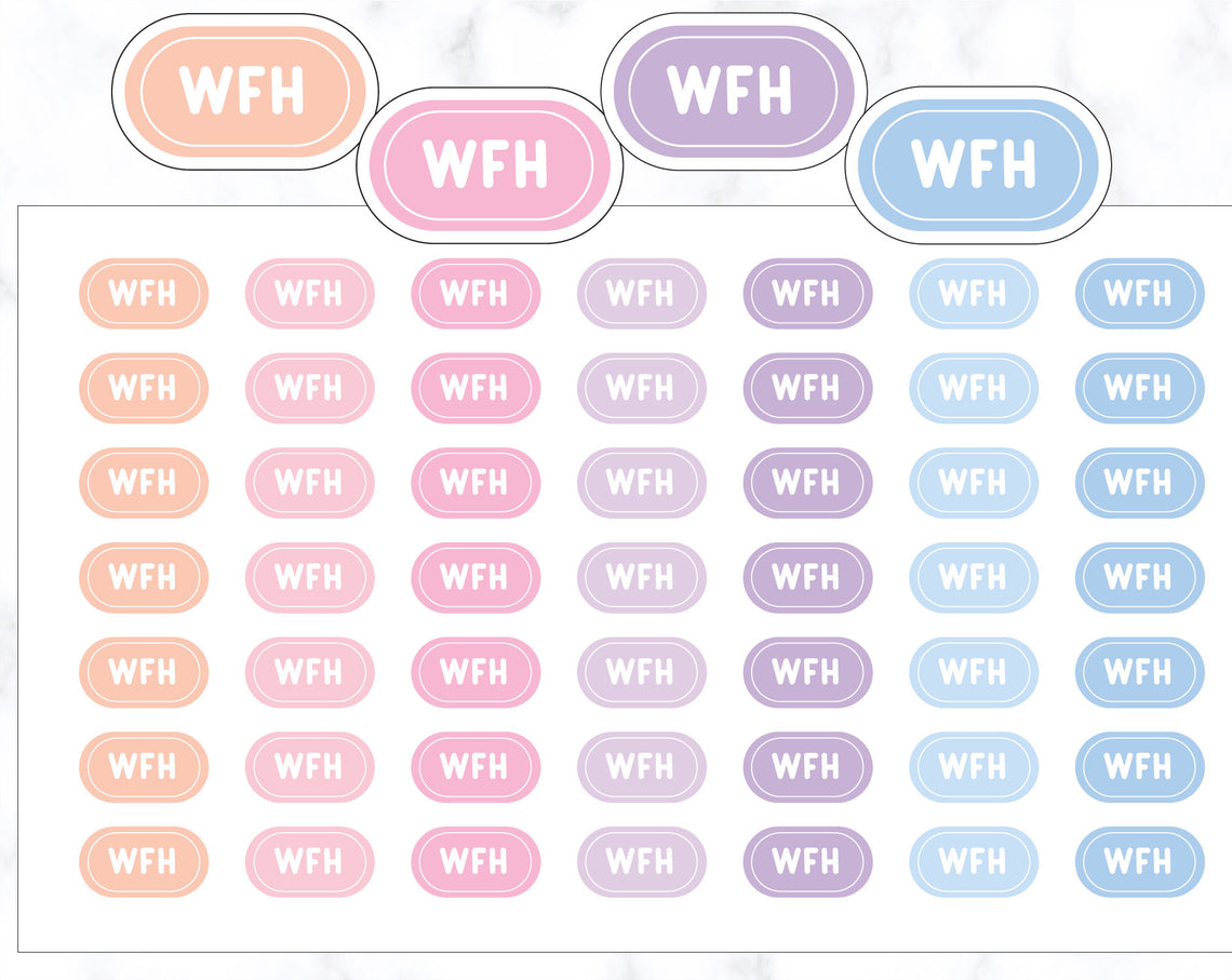 Work From Home Button Planner Stickers 