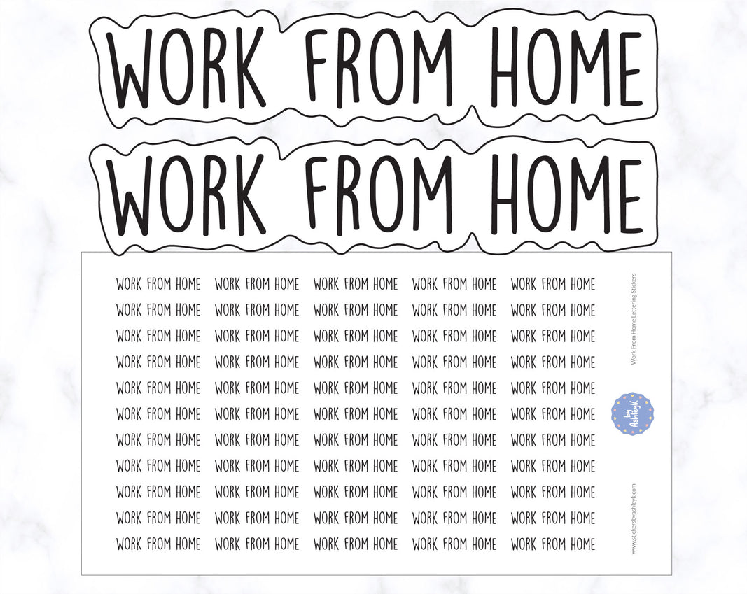 Work From Home Lettering Stickers