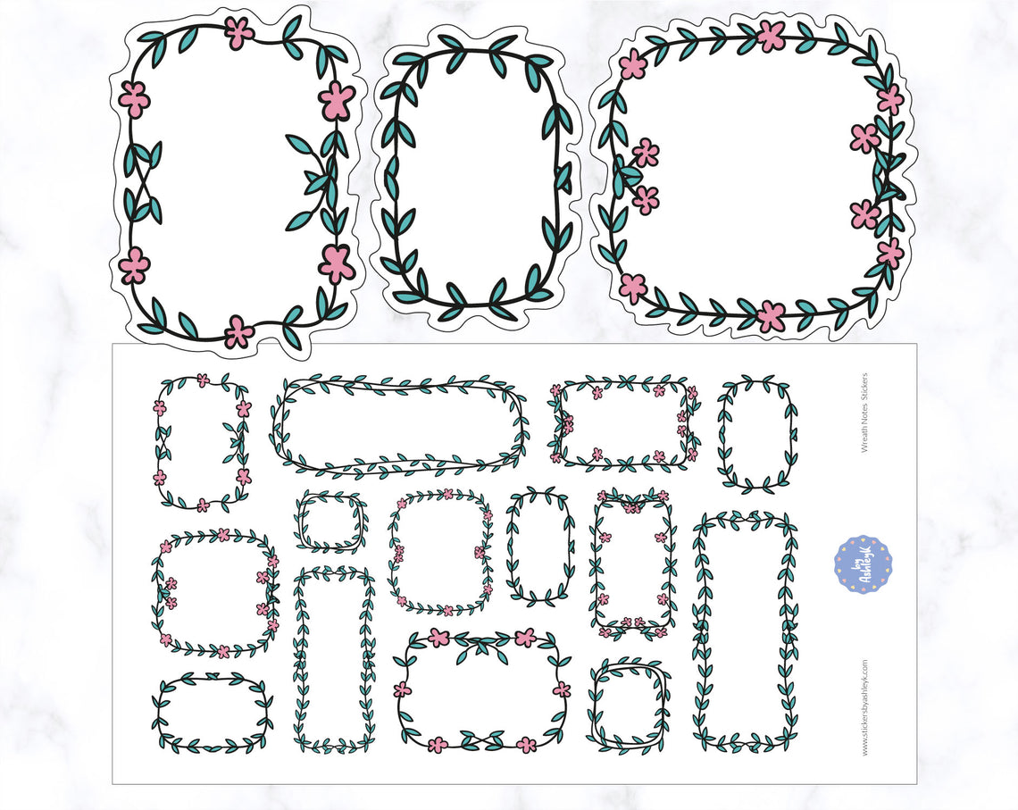 Wreath Note Planner Stickers