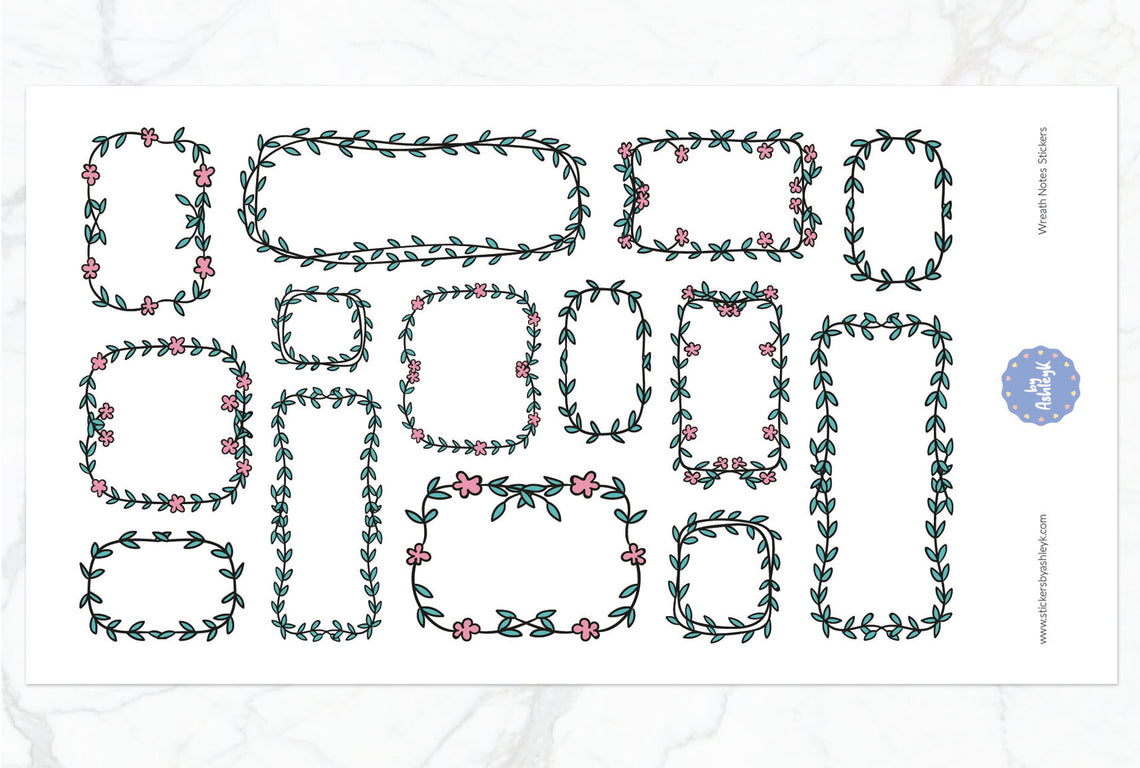 Wreath Note Planner Stickers