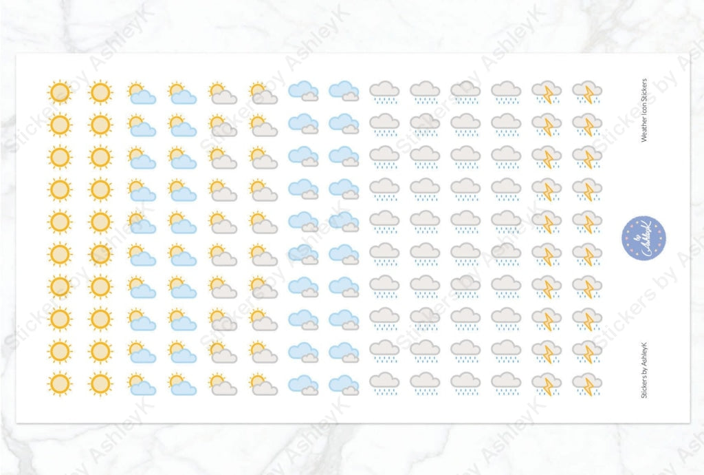 140 Weather Stickers - Without Snow