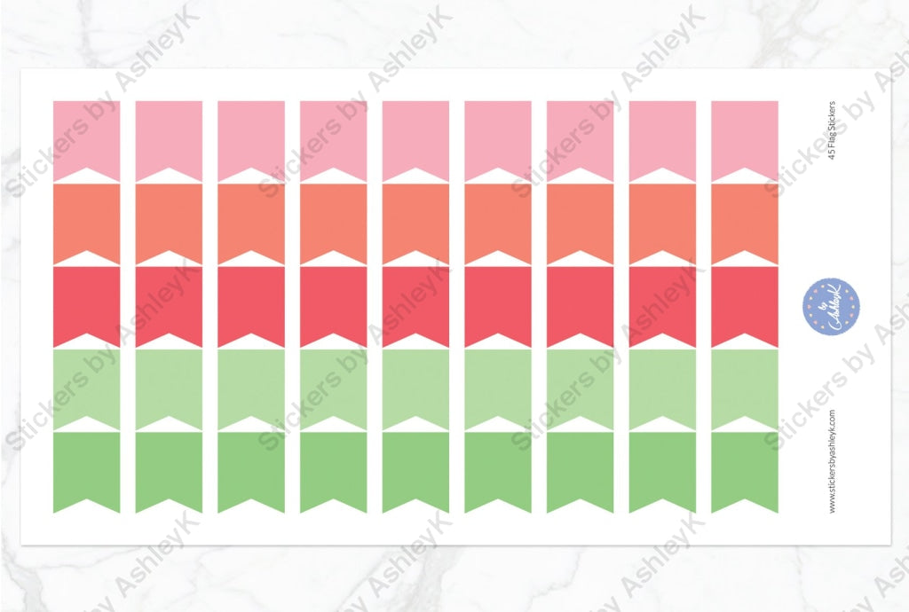 45 Large Flag Stickers - Strawberry