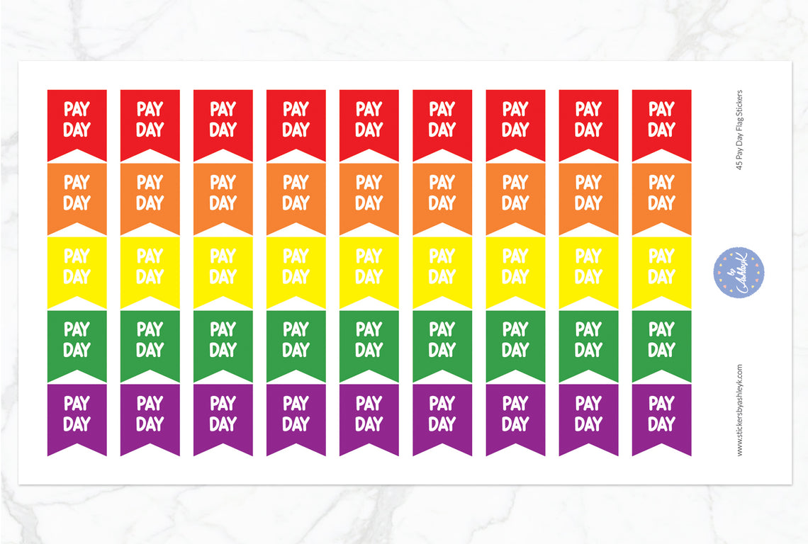 45 Pay Day Flag Stickers - Rainbow