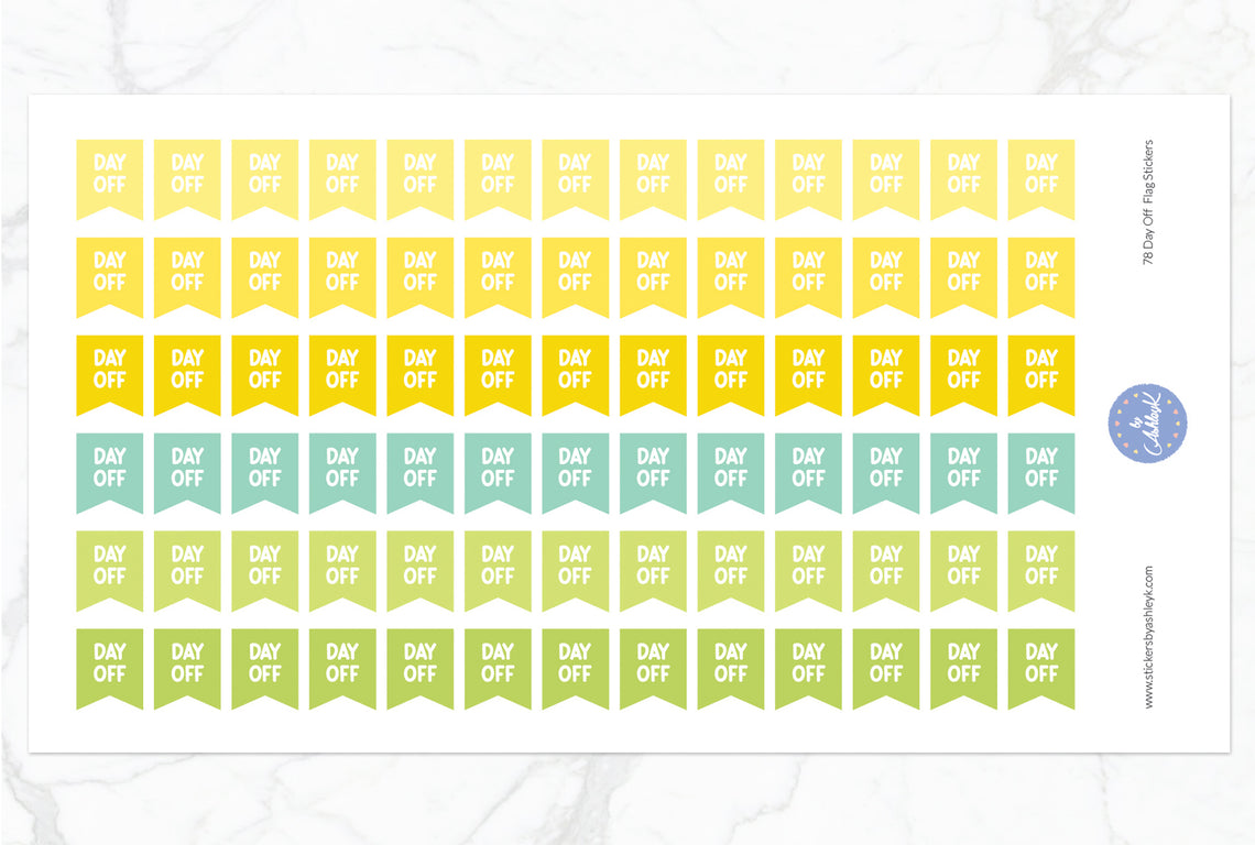 78 Day Off Flag Stickers - Lemon&Lime