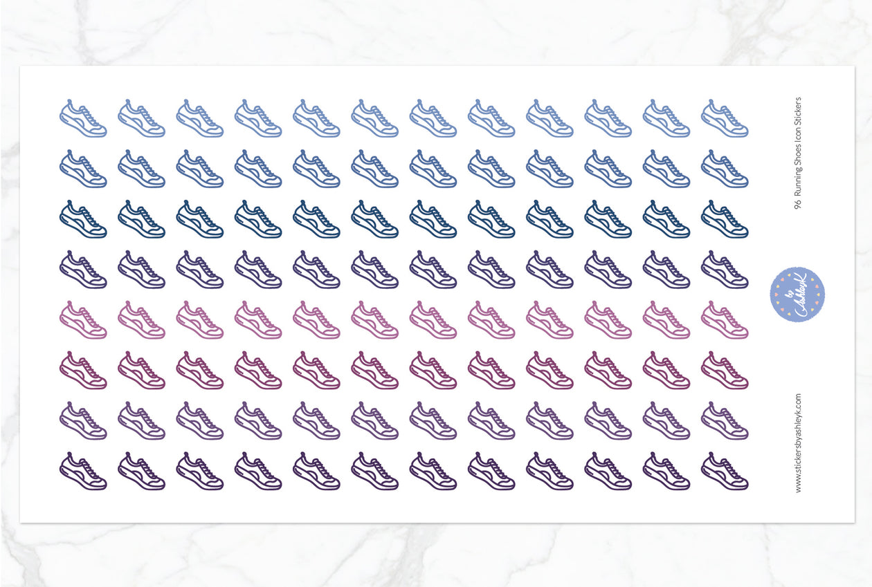 96 Running Shoes Icon Stickers - Blueberry