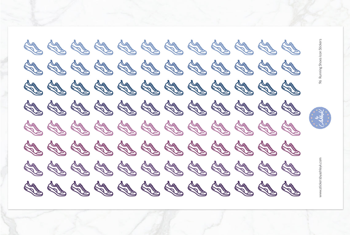 96 Running Shoes Icon Stickers - Blueberry