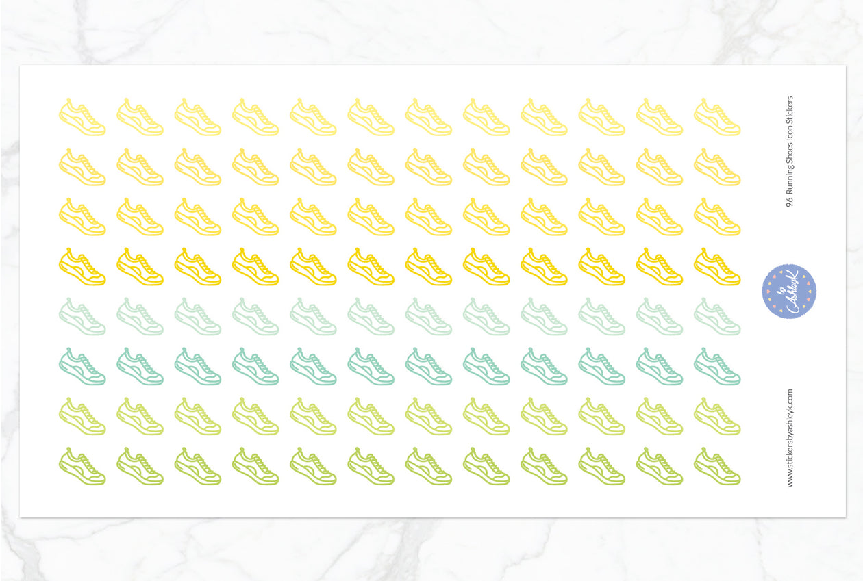 96 Running Shoes Icon Stickers - Lemon&Lime