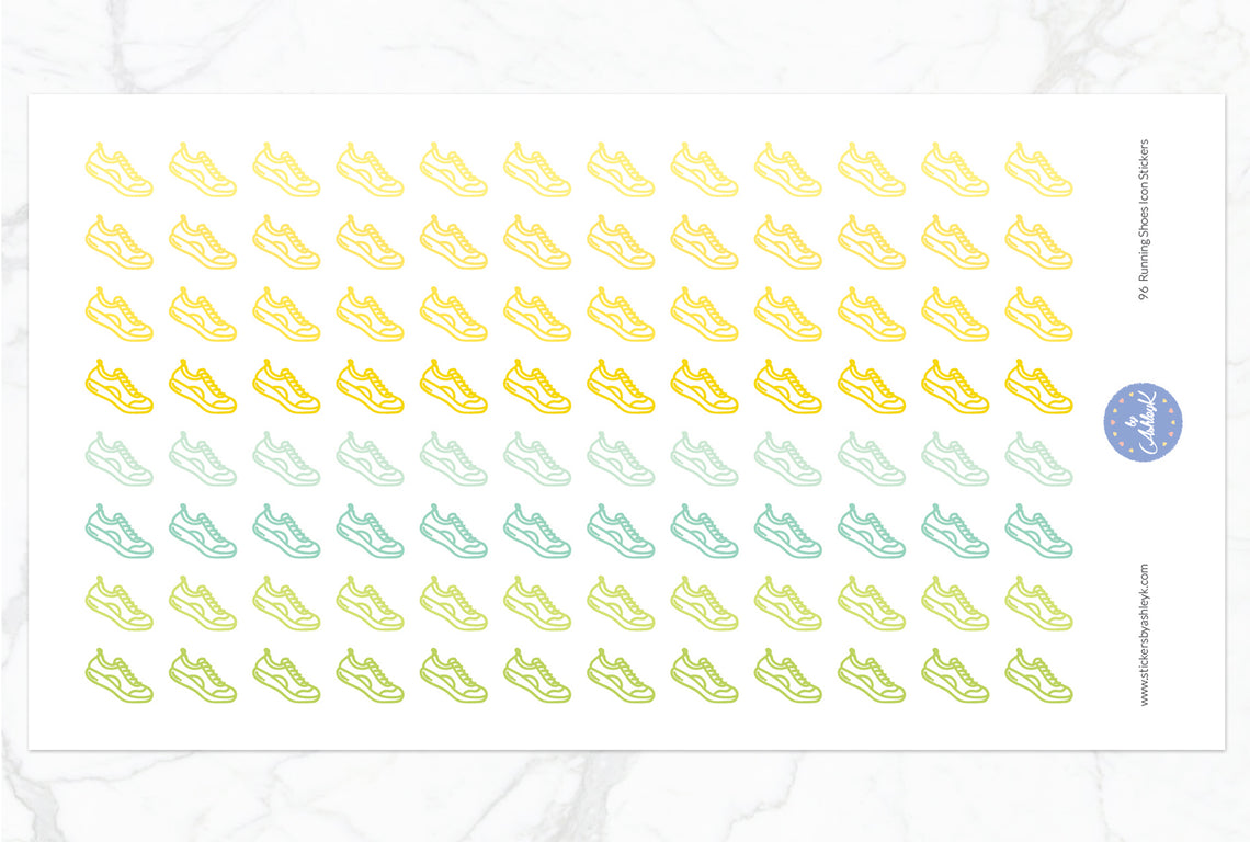 96 Running Shoes Icon Stickers - Lemon&Lime