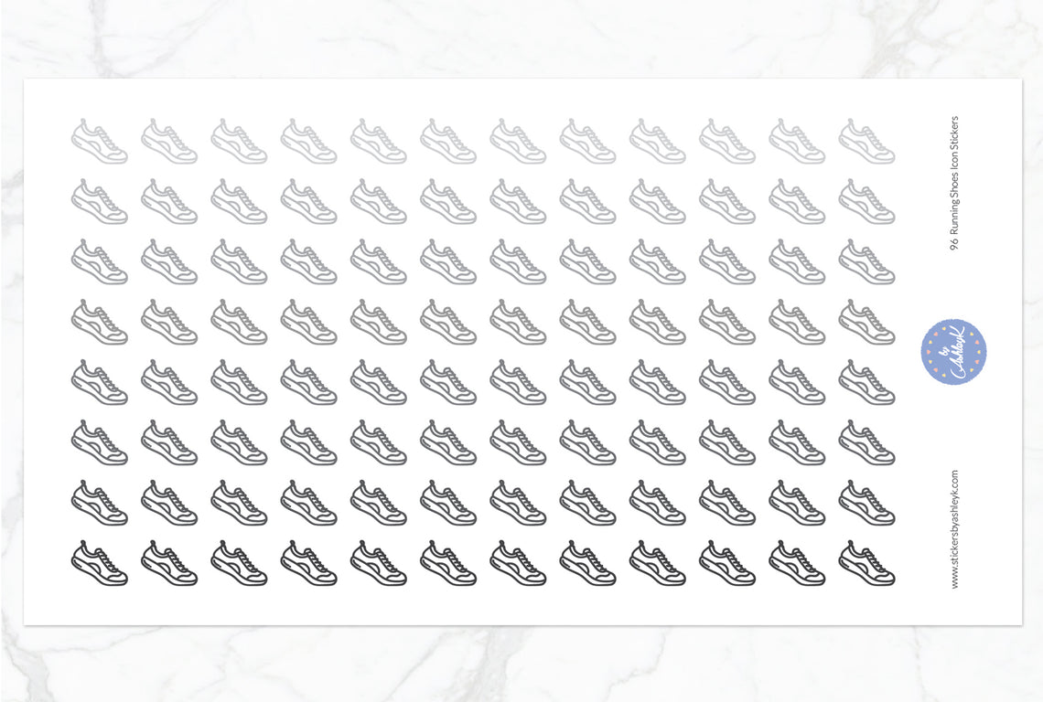 96 Running Shoes Icon Stickers - Monochrome