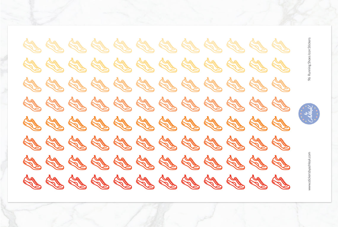 96 Running Shoes Icon Stickers - Orange