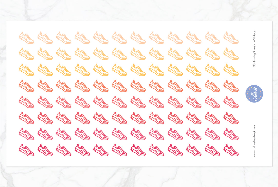 96 Running Shoes Icon Stickers - Peach