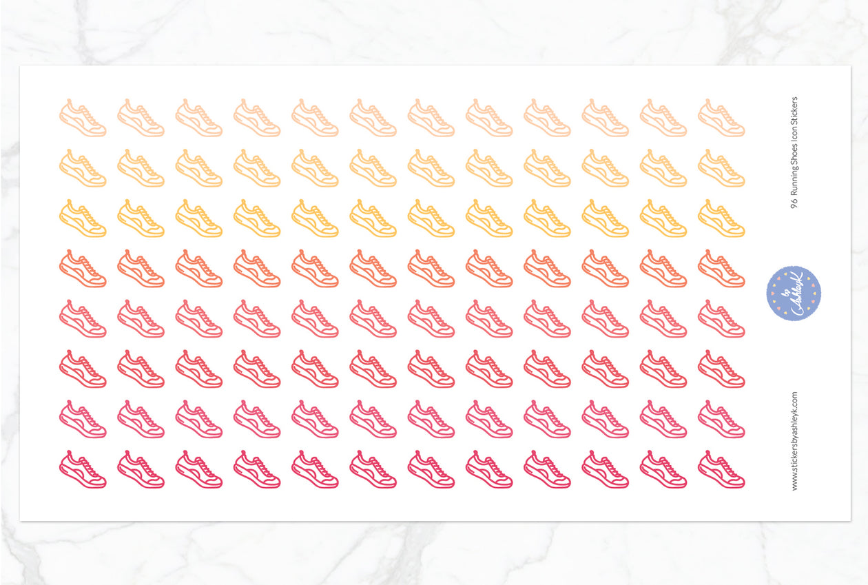 96 Running Shoes Icon Stickers - Peach