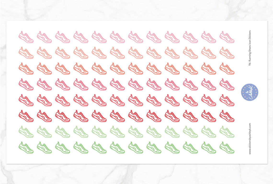 96 Running Shoes Icon Stickers - Strawberry