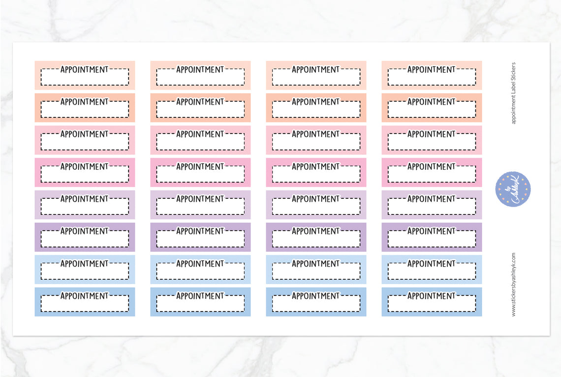 Appointment Label Stickers - Pastel Sunset