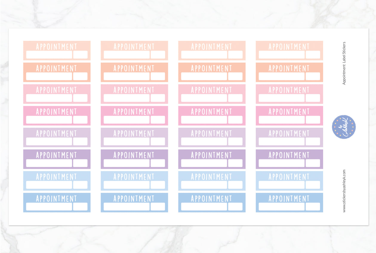 Appointment Stickers - Pastel Sunset