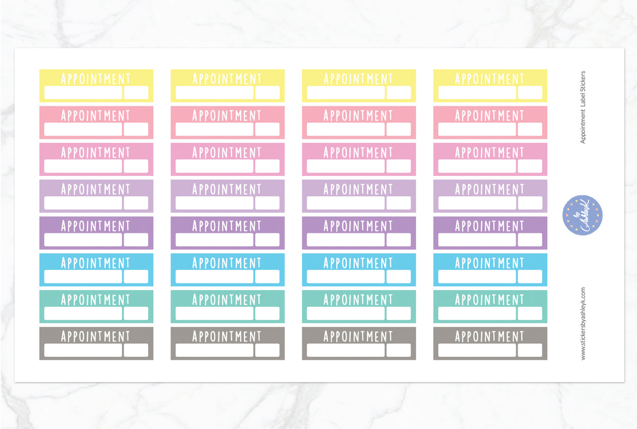 Appointment Stickers - Pastel