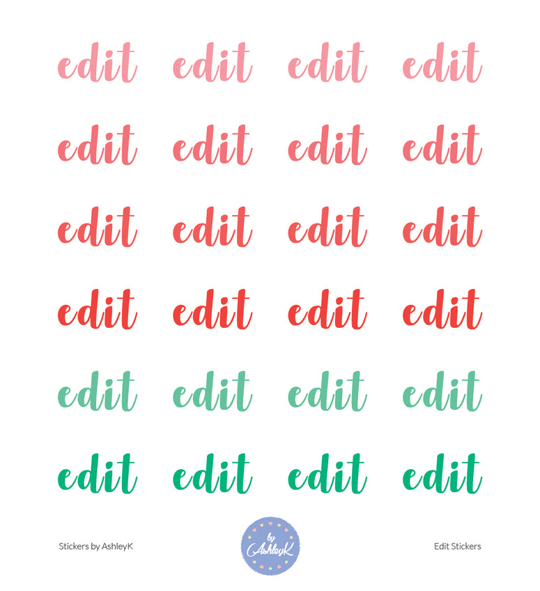 Edit Lettering Stickers - Watermelon