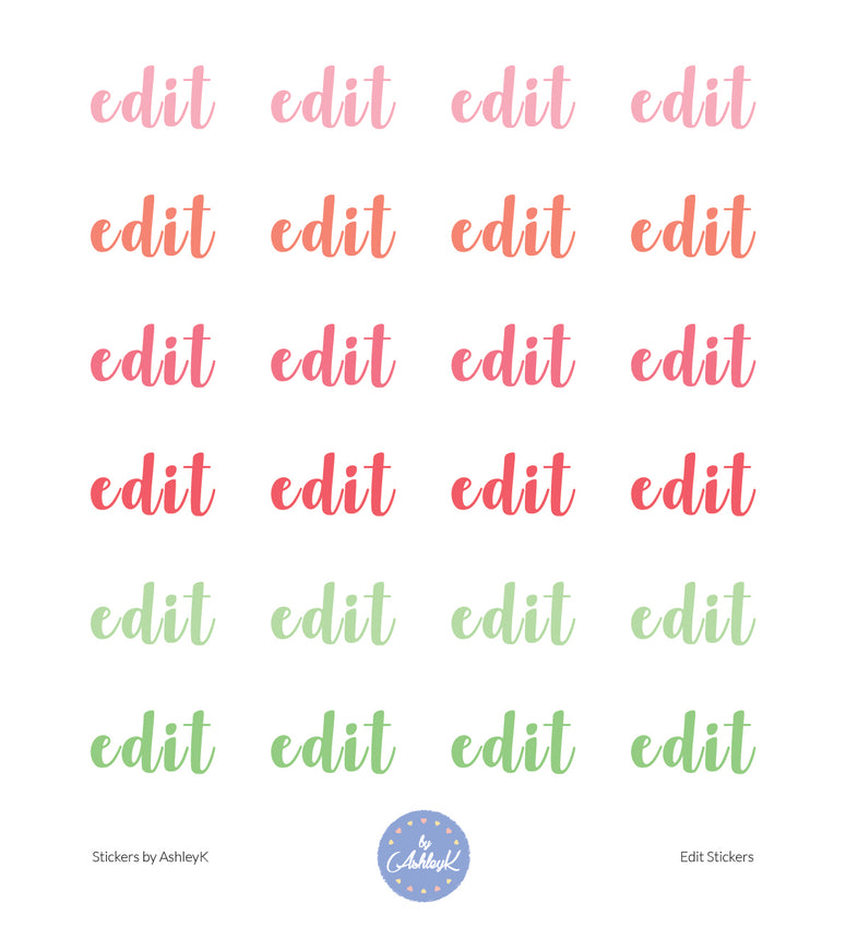 Edit Lettering Stickers - Strawberry