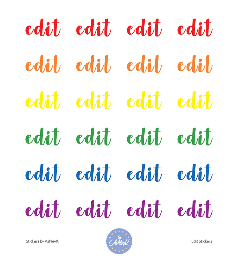 Edit Lettering Stickers - Rainbow