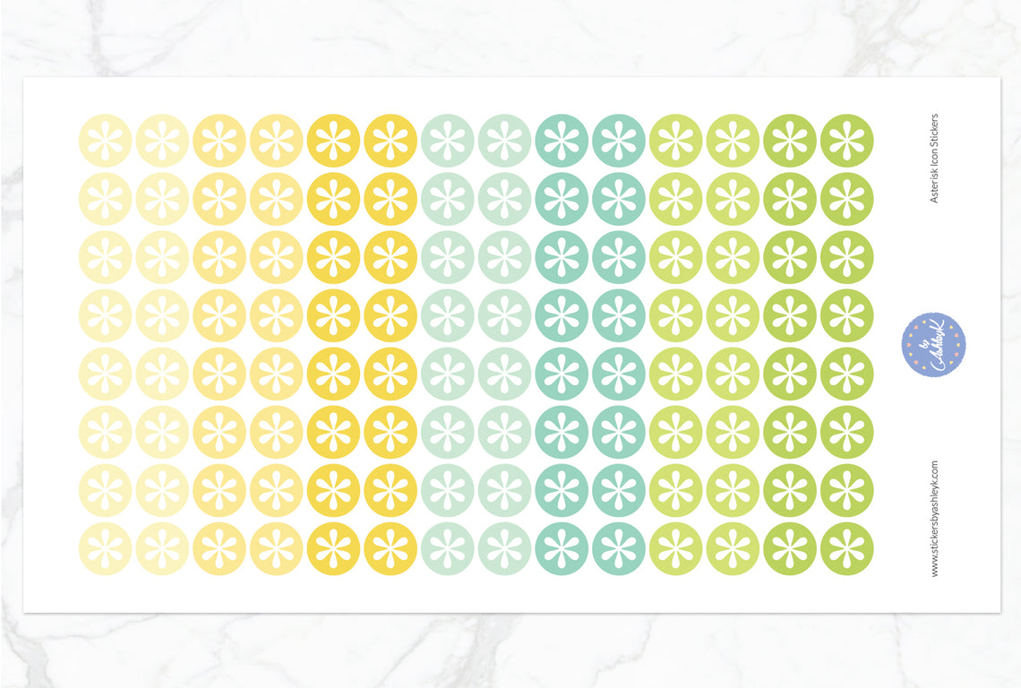 Asterisk Icon Round Stickers - Lemon&Lime