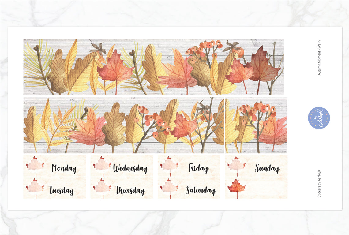 Autumn Moment Weekly Kit  - Washi Sheet