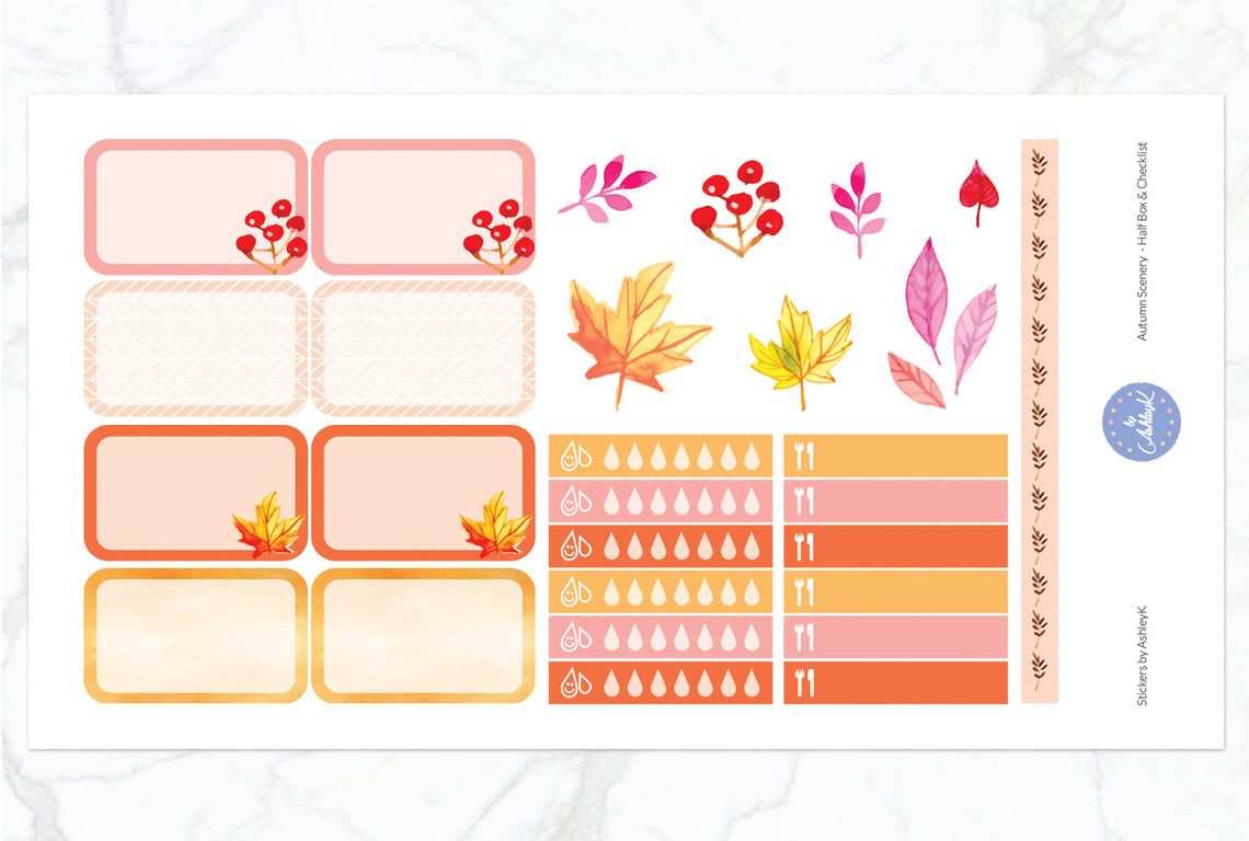 Autumn Scenery Weekly Kit  - Half Box Sheet