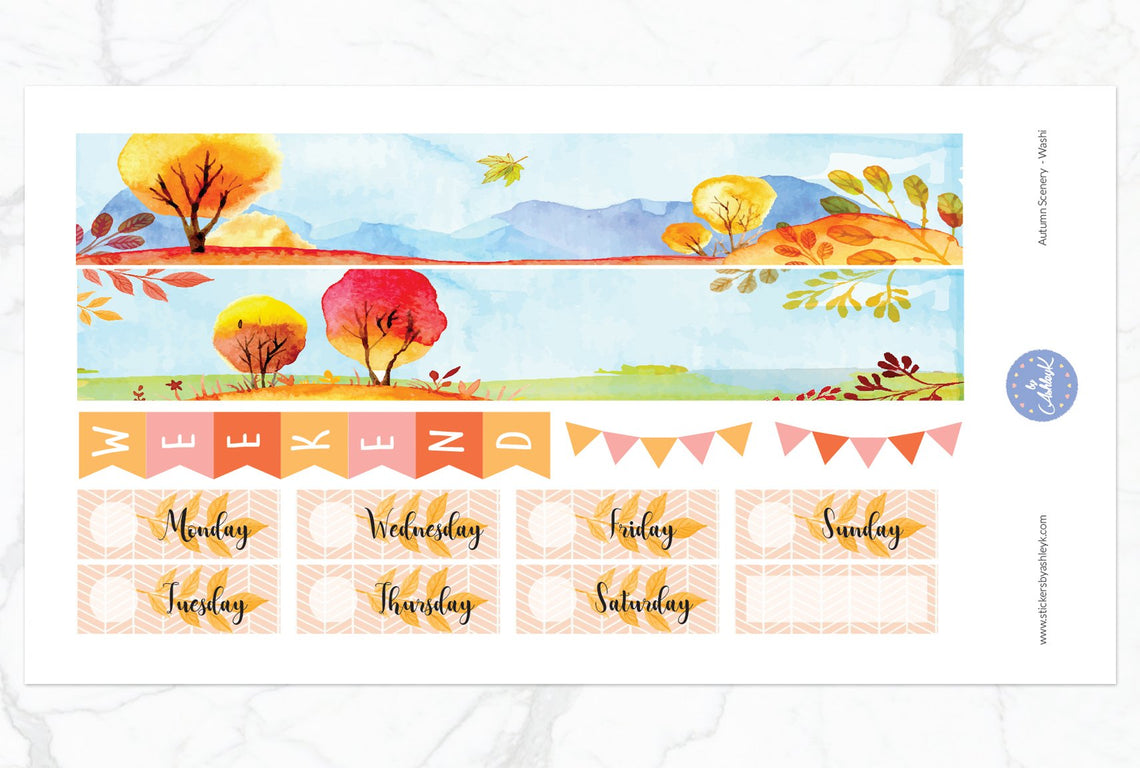 Autumn Scenery Weekly Kit  - Washi Sheet