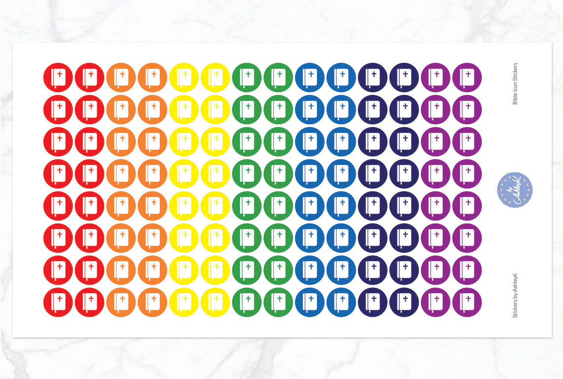 Bible Icon Stickers - Rainbow