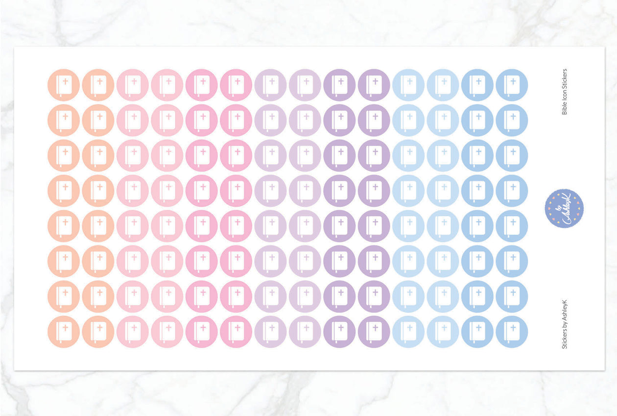 Bible Icon Stickers - Pastel Sunset