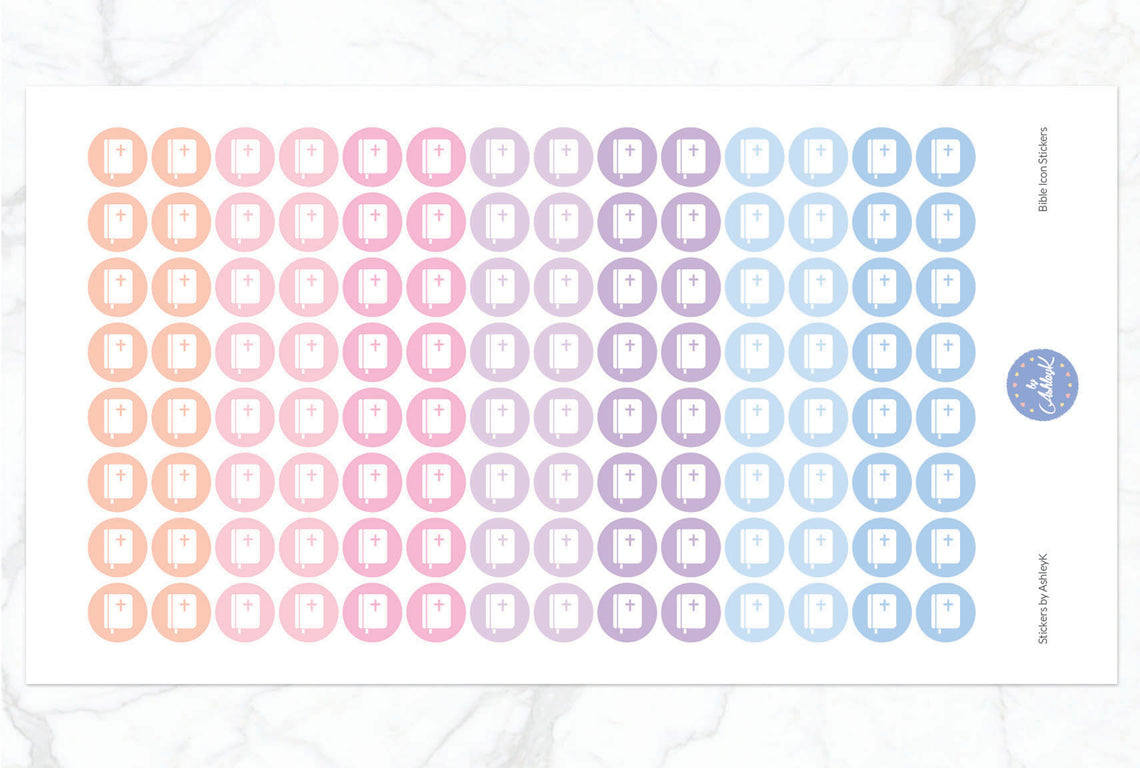 Bible Icon Stickers - Pastel Sunset