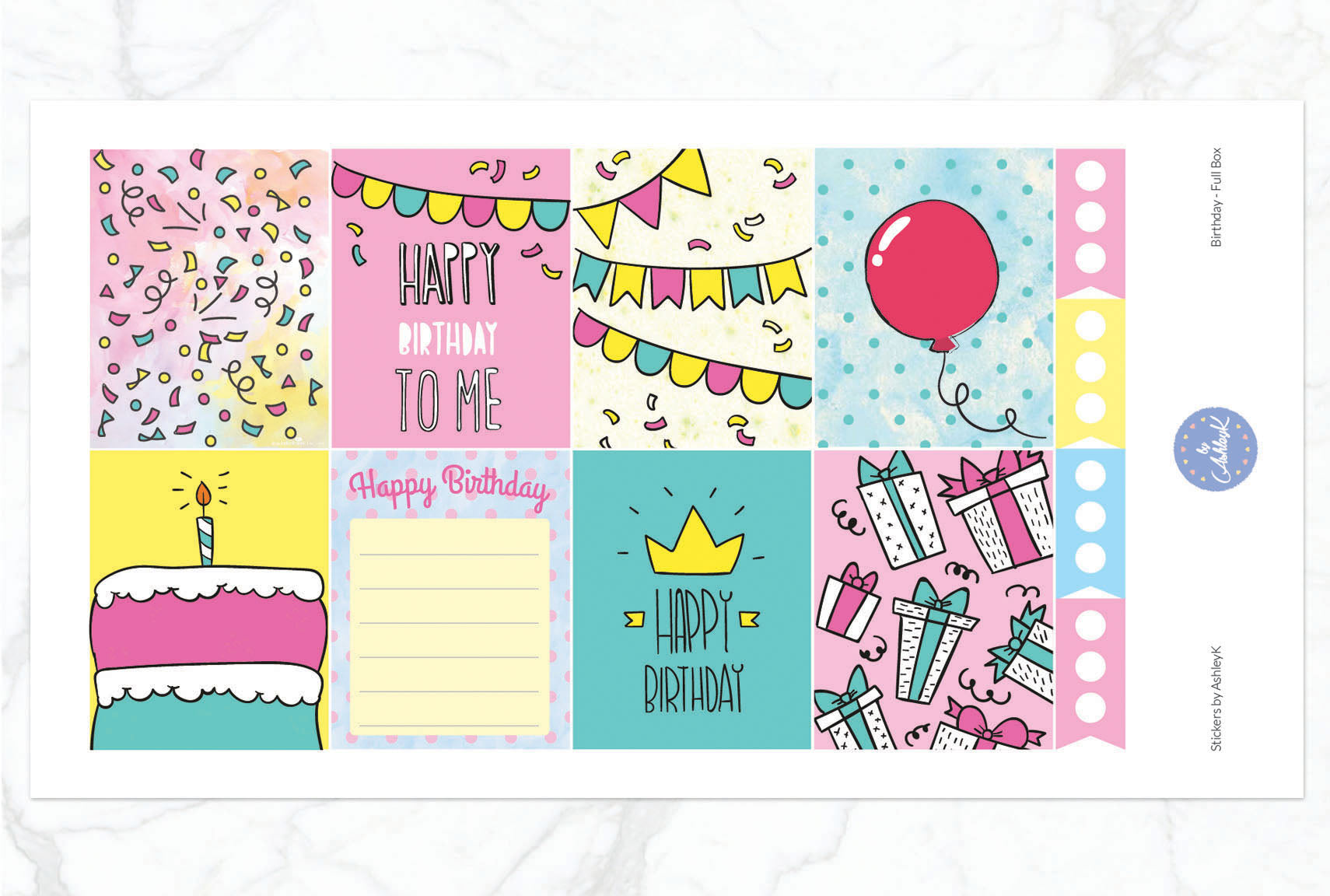 Happy Birthday Weekly Kit for Happy Planner – Stickers by AshleyK