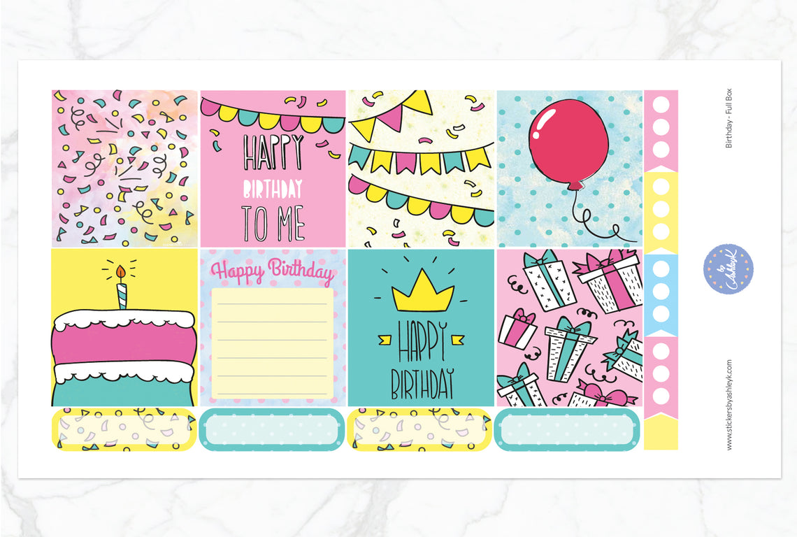 Birthday Weekly Kit  - Full Box Sheet