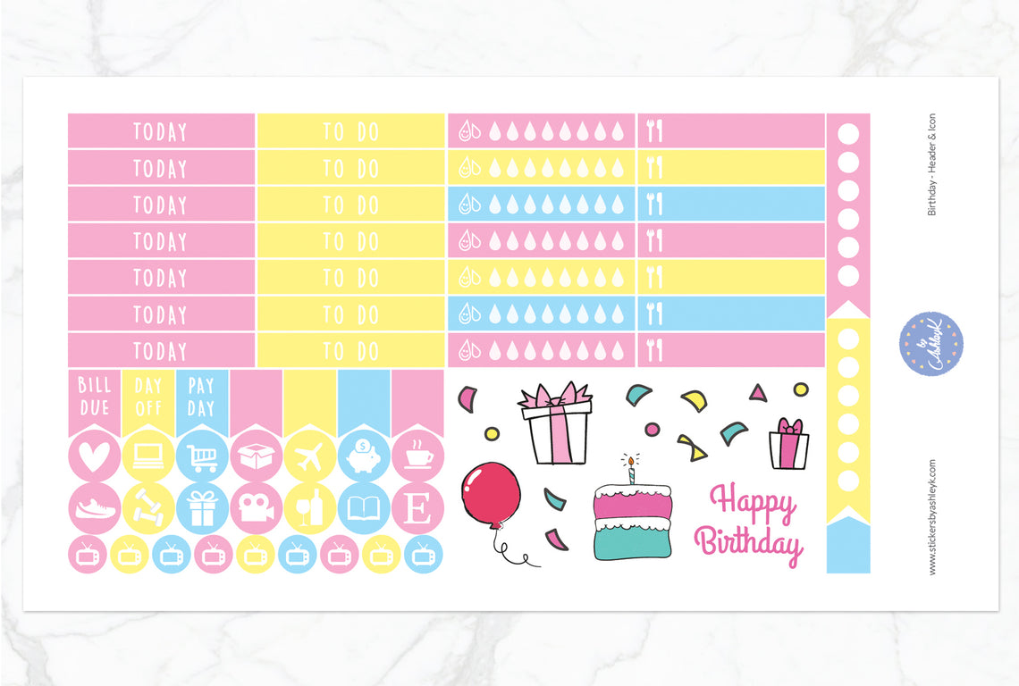 Birthday Weekly Kit  - Functional Sheet