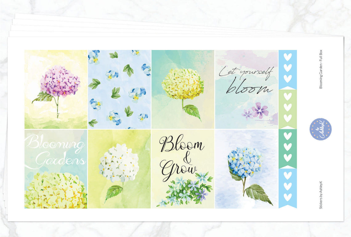 Kit hebdomadaire Blooming Garden - Autocollants Erin Condren Planner