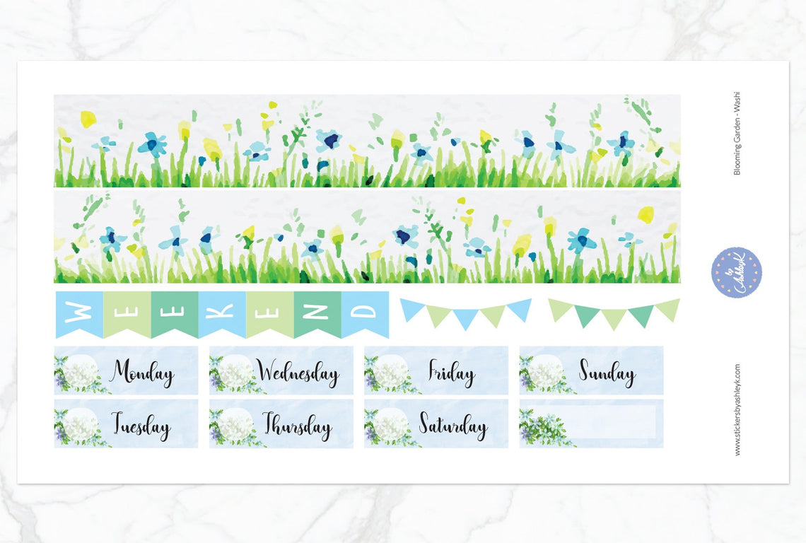 Blooming Garden Weekly Kit  - Washi Sheet