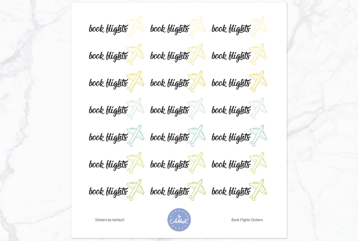 Book Flights Stickers - Lemon&Lime