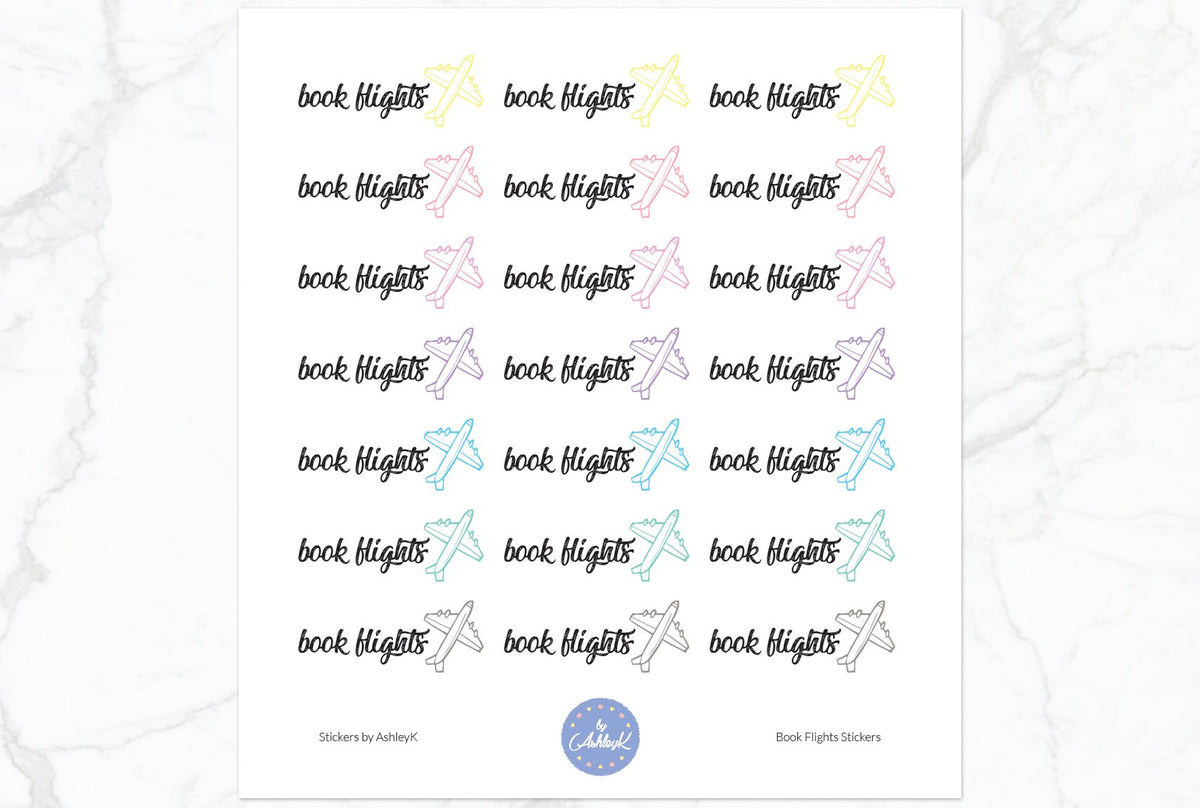 Book Flights Stickers – Stickers by AshleyK