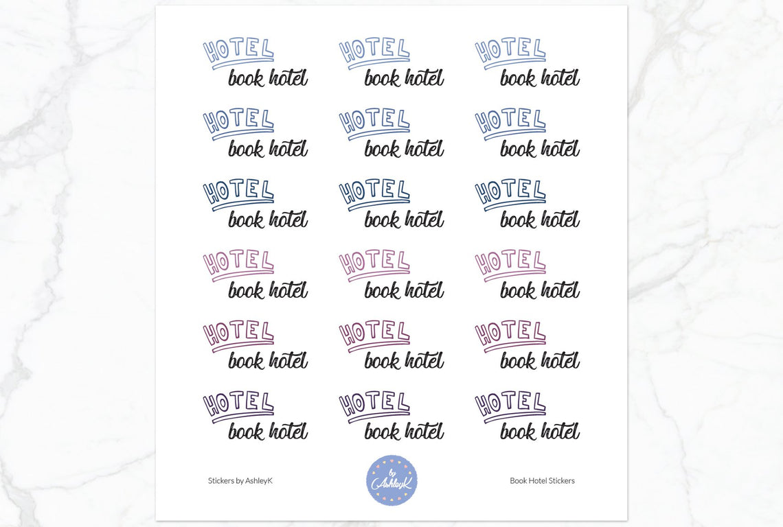 Book Hotel Stickers - Blueberry