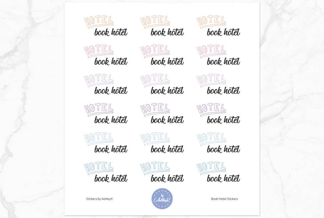 Book Hotel Stickers - Pastel Sunset