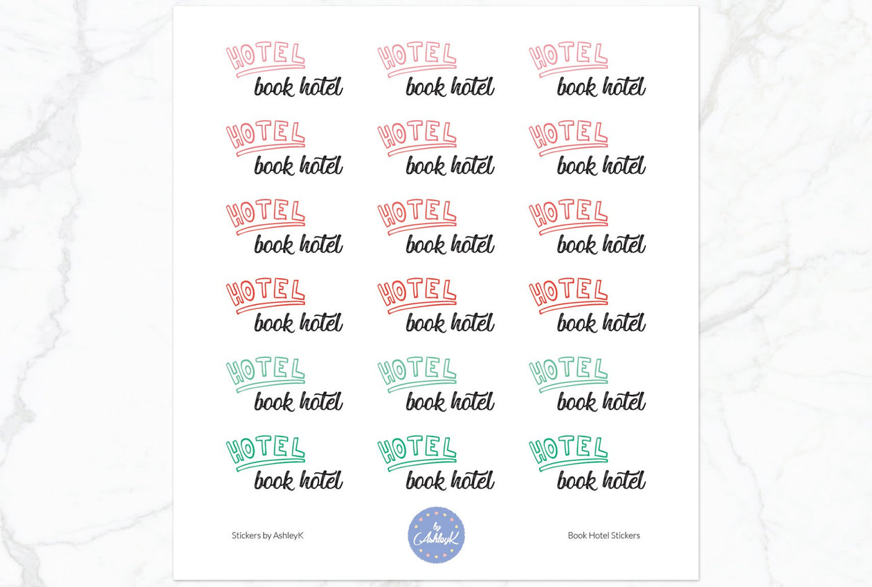 Book Hotel Stickers - Watermelon