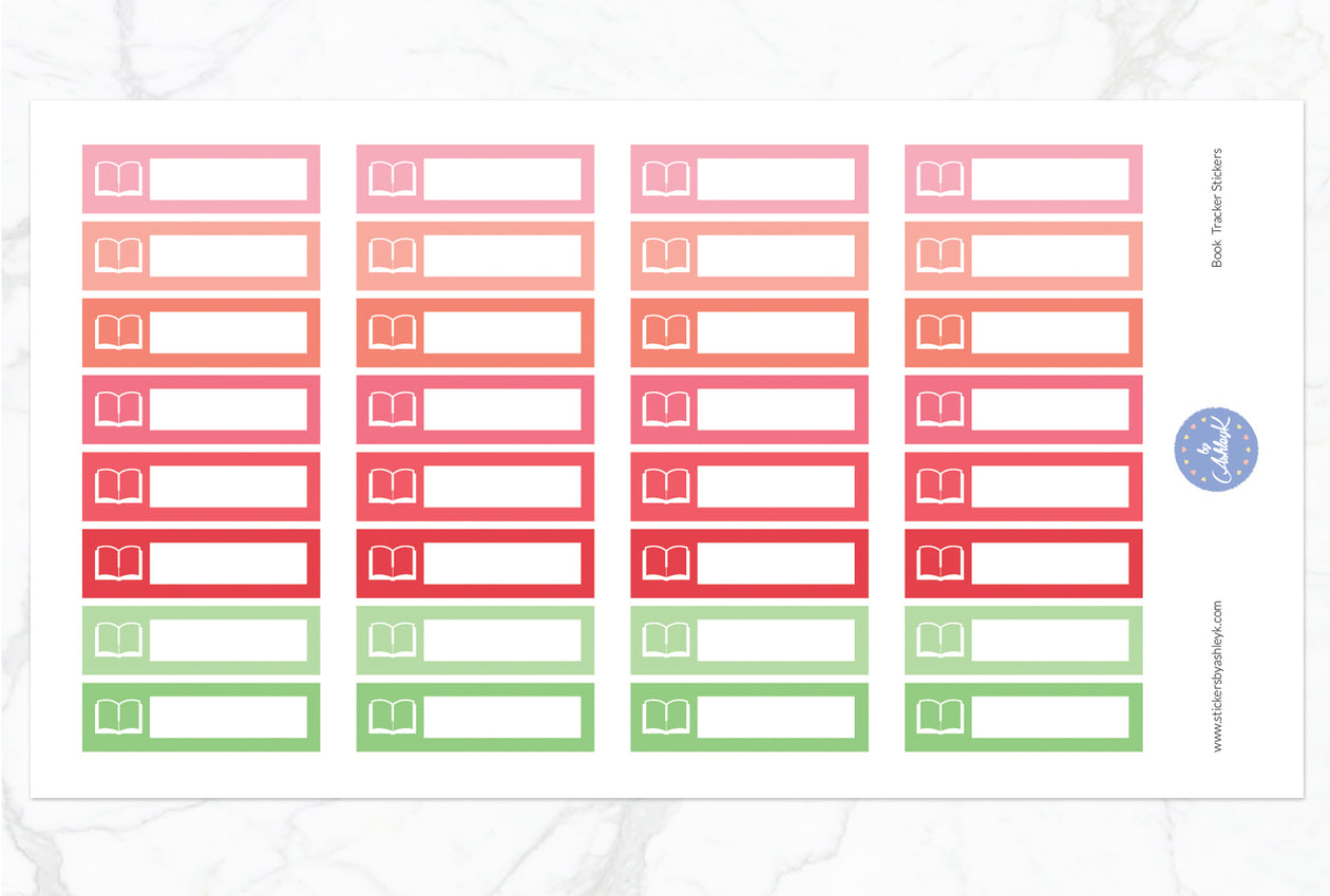 Book Tracker Stickers - Strawberry