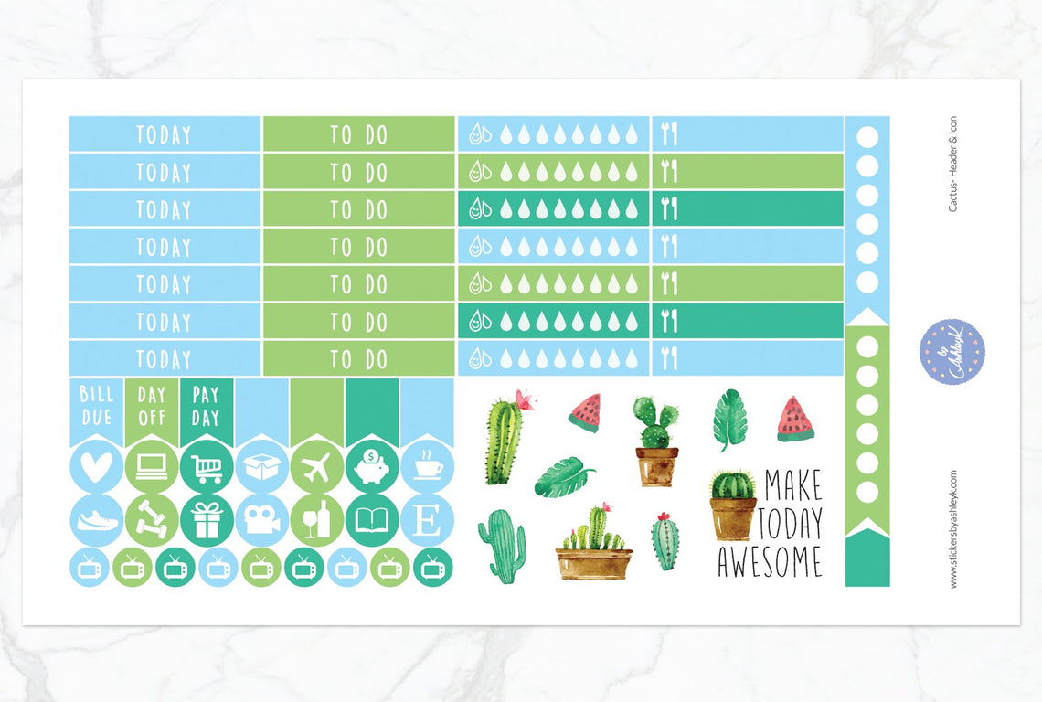 Cactus Weekly Kit  - Functional Sheet
